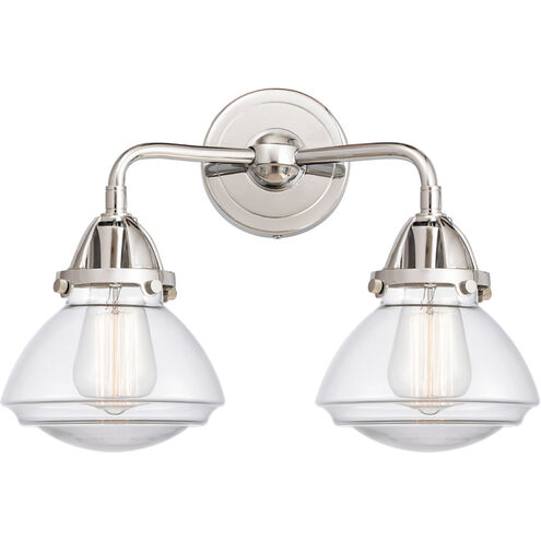 Nouveau 2 Olean 2 Light 15 inch Polished Chrome Bath Vanity Light Wall Light in Clear Glass
