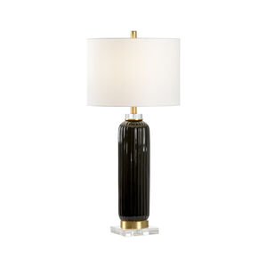 Town Square 31 inch 100.00 watt Black Glaze/Antique Brass/Clear Table Lamp Portable Light