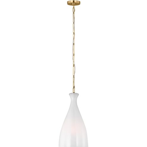 AERIN Athena 1 Light 10 inch Burnished Brass Pendant Ceiling Light in Striated Glass
