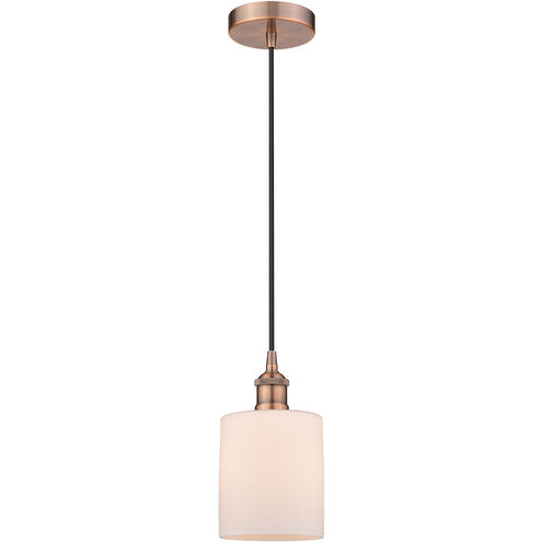 Edison Cobbleskill 1 Light 5 inch Antique Copper Mini Pendant Ceiling Light
