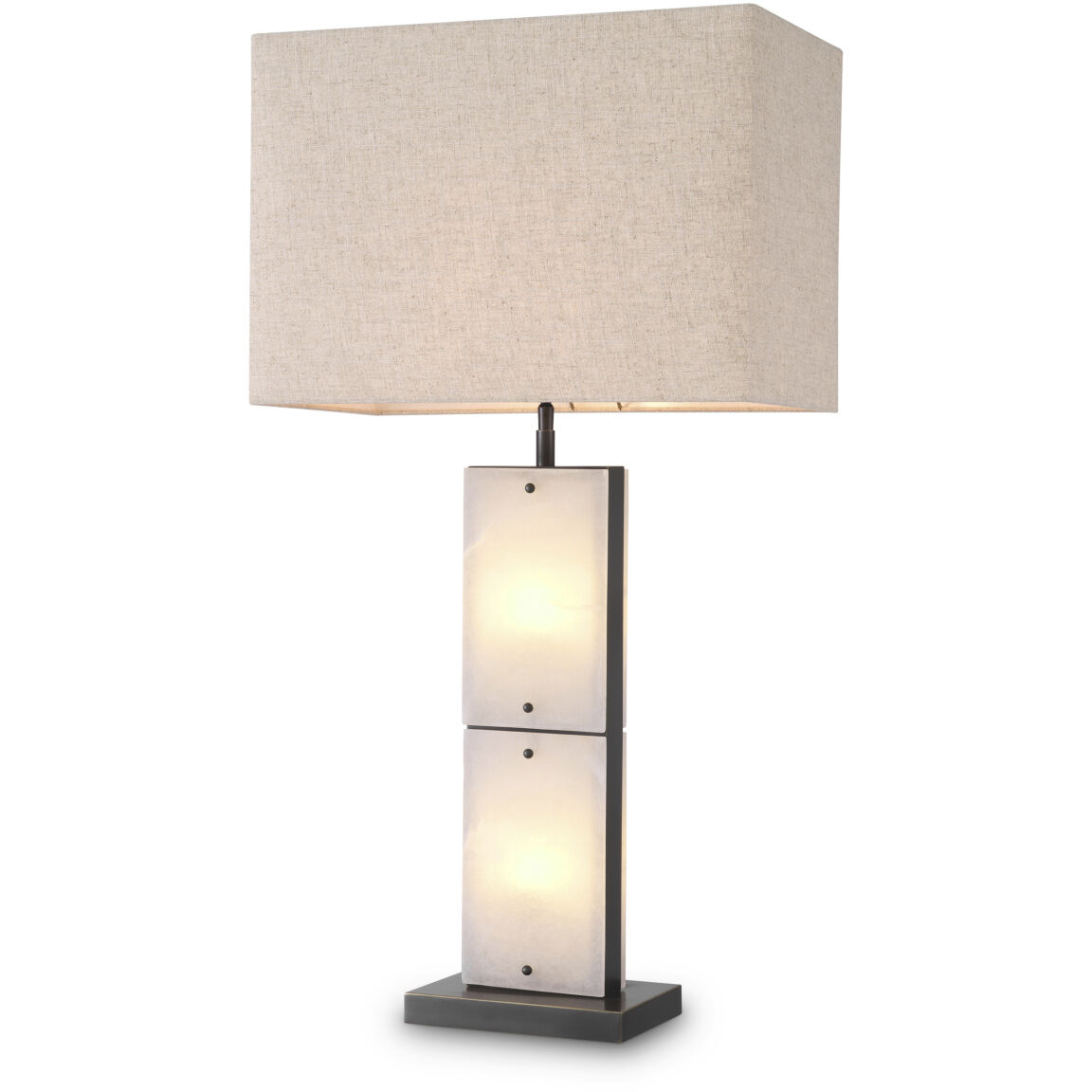 Ortiz 37.4 inch 40 watt Bronze Highlight with Alabaster Table Lamp Portable Light