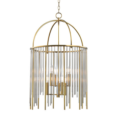 Lewis 6 Light 20.75 inch Aged Brass Pendant Ceiling Light