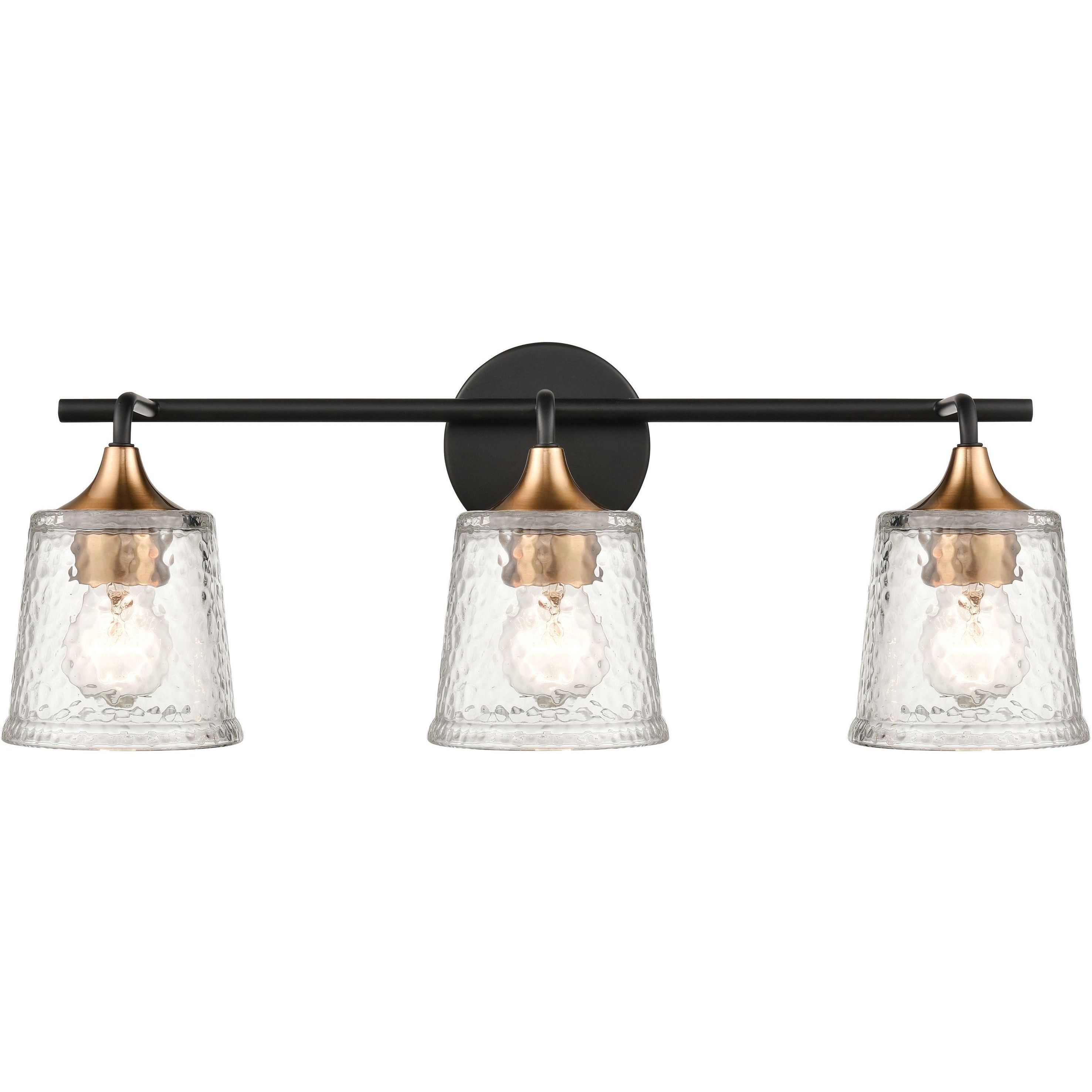 Hamy 3 Light 23 inch Matte Black Vanity Light Wall Light