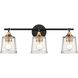 Hamy 3 Light 23 inch Matte Black Vanity Light Wall Light