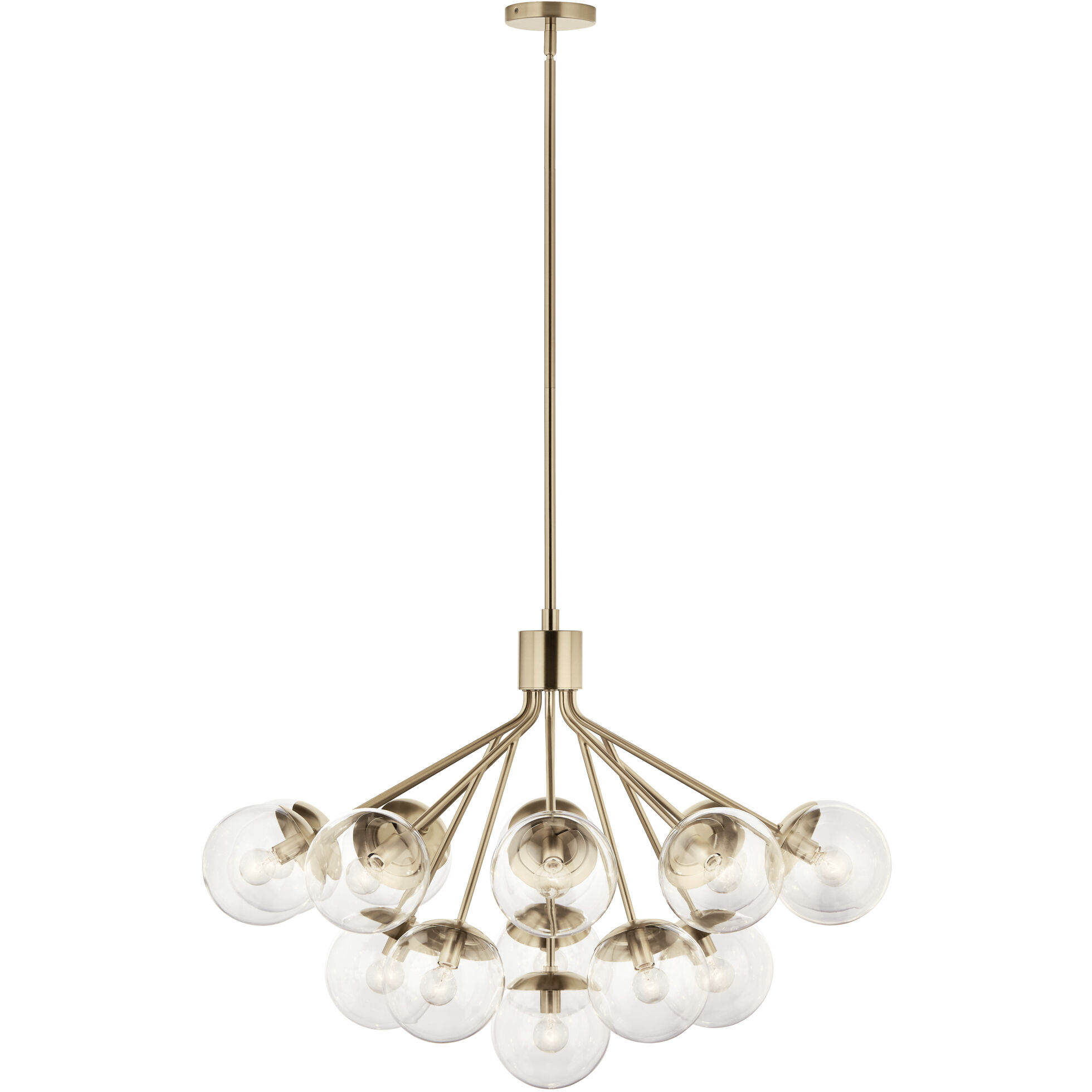 Silvarious 16 Light Champagne Bronze Chandelier/Semi Flush Ceiling Light