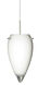 Juli LED Satin Nickel Pendant Ceiling Light in Opal Glossy Glass