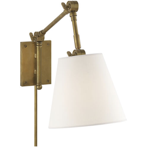 Suzanne Kasler Graves 22 inch 60.00 watt Hand-Rubbed Antique Brass Pivoting Sconce Wall Light in Linen