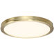 Geos LED 10 inch Brass Flush Mount Ceiling Light in 3000K, Brushed Brass, dweLED