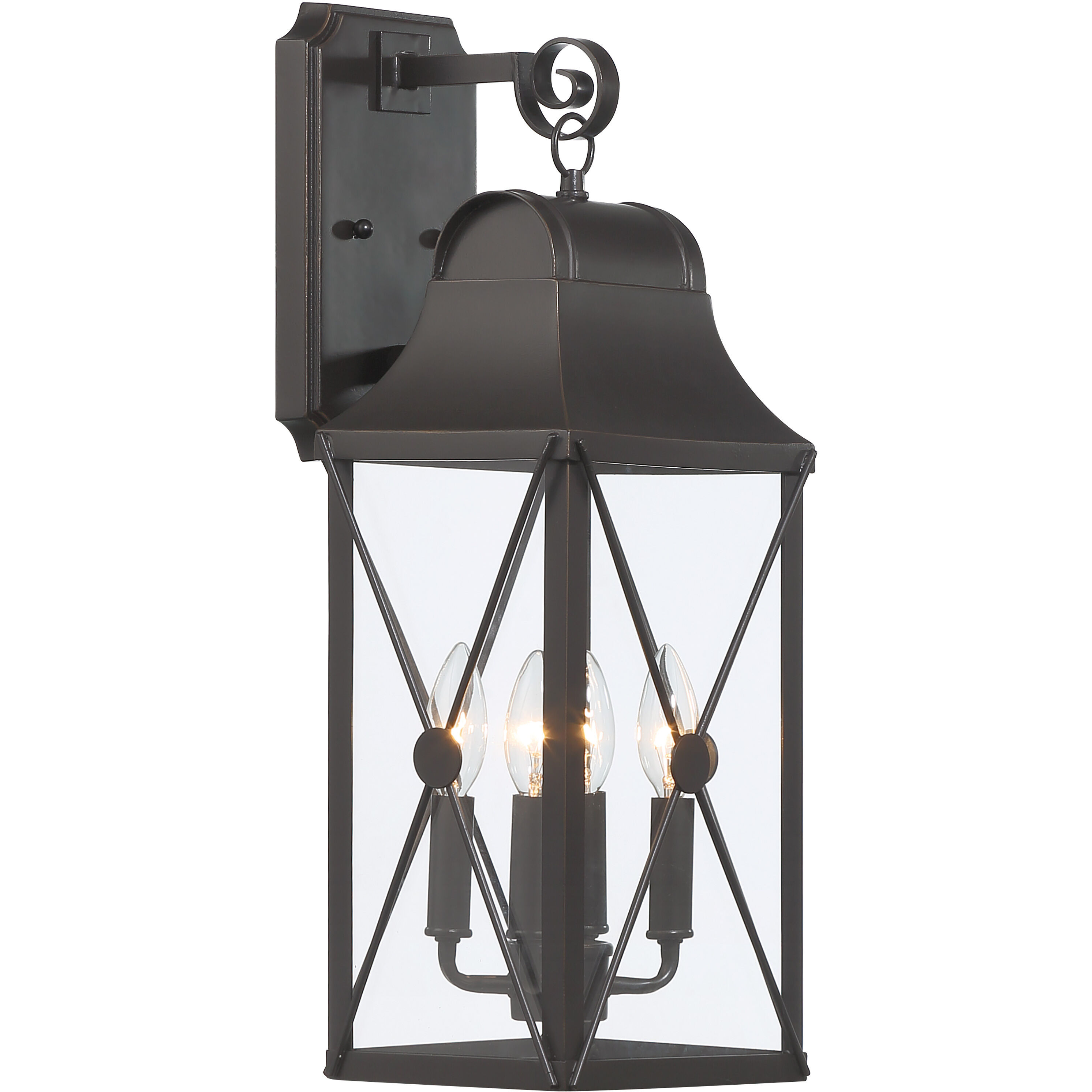De Luz 4 Light 21 inch Oil Rubbed Bronze/Gold Outdoor Wall Mount, The Great Outdoors