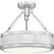 Quinn LED 15 inch Satin Nickel Semi Flush Mount Ceiling Light