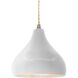 Radiance LED 8 inch Bisque and Antique Brass Pendant Ceiling Light
