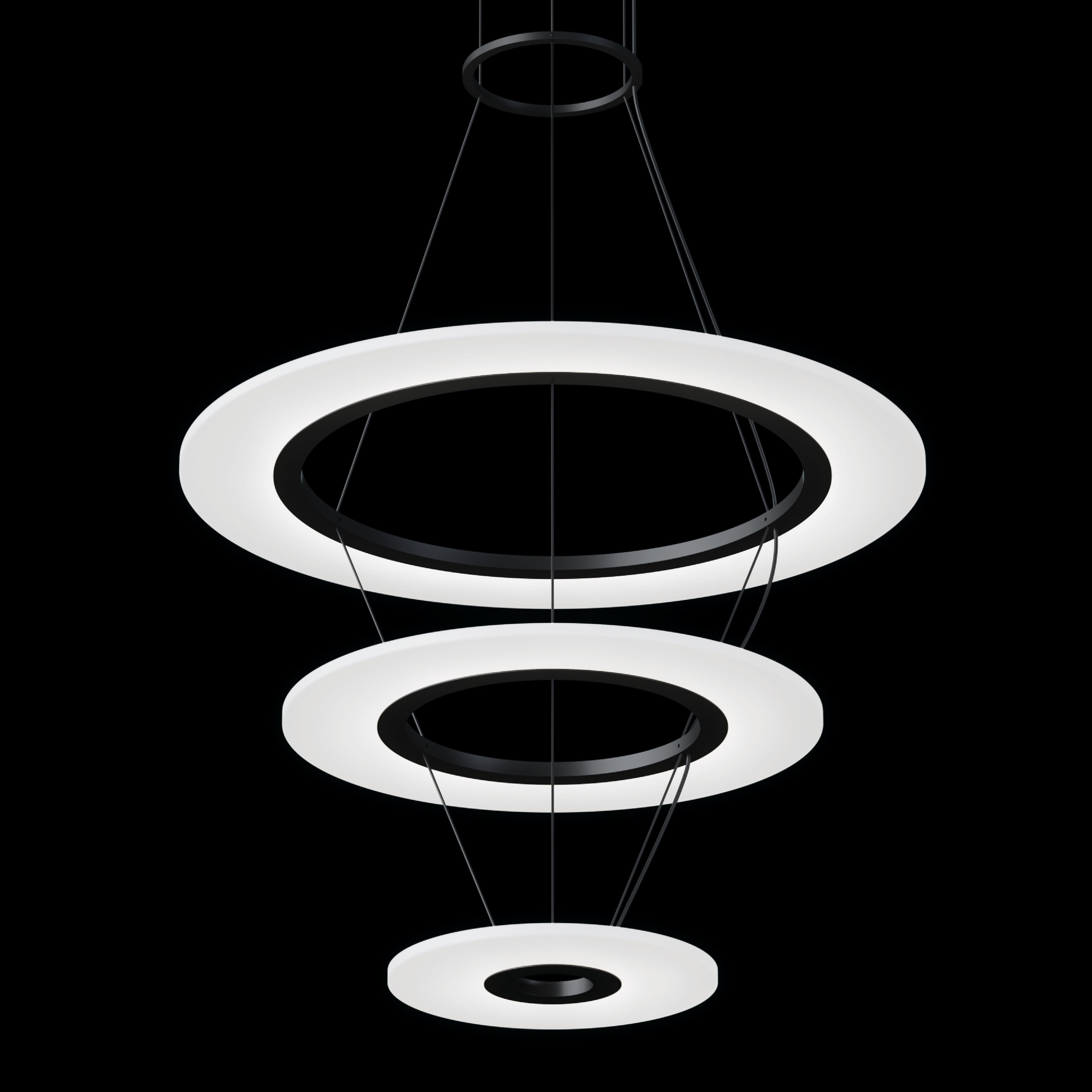 Arctic Rings LED 30.5 inch Satin Black Ring Pendant Ceiling Light