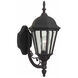 Straight Glass 1 Light 18 inch Textured Black Outdoor Wall Mount, Small
