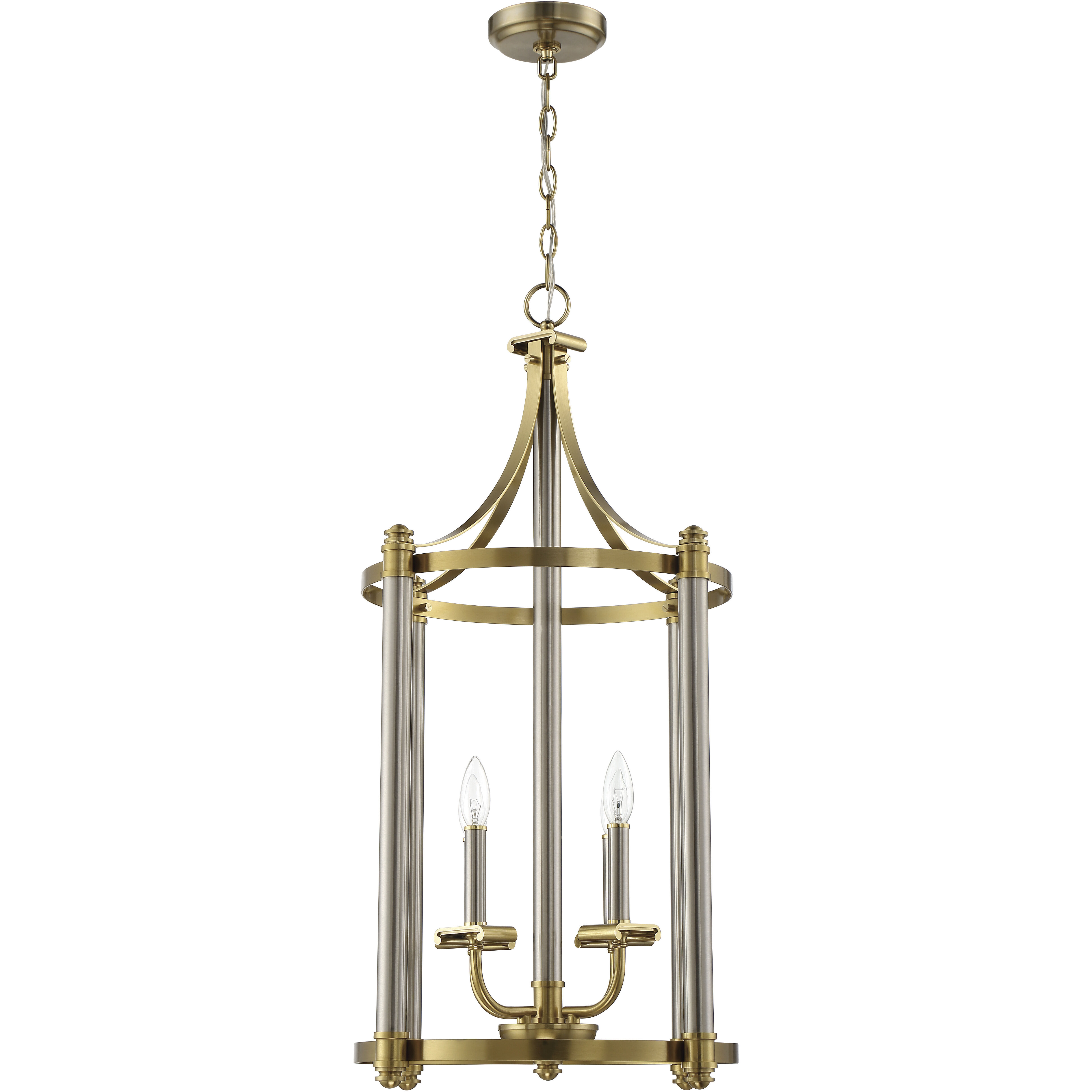 Stanza 4 Light 18 inch Brushed Polished Nickel / Satin Brass Foyer Ceiling Light