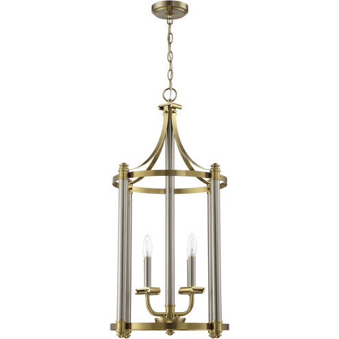 Stanza 4 Light 18 inch Brushed Polished Nickel / Satin Brass Foyer Ceiling Light