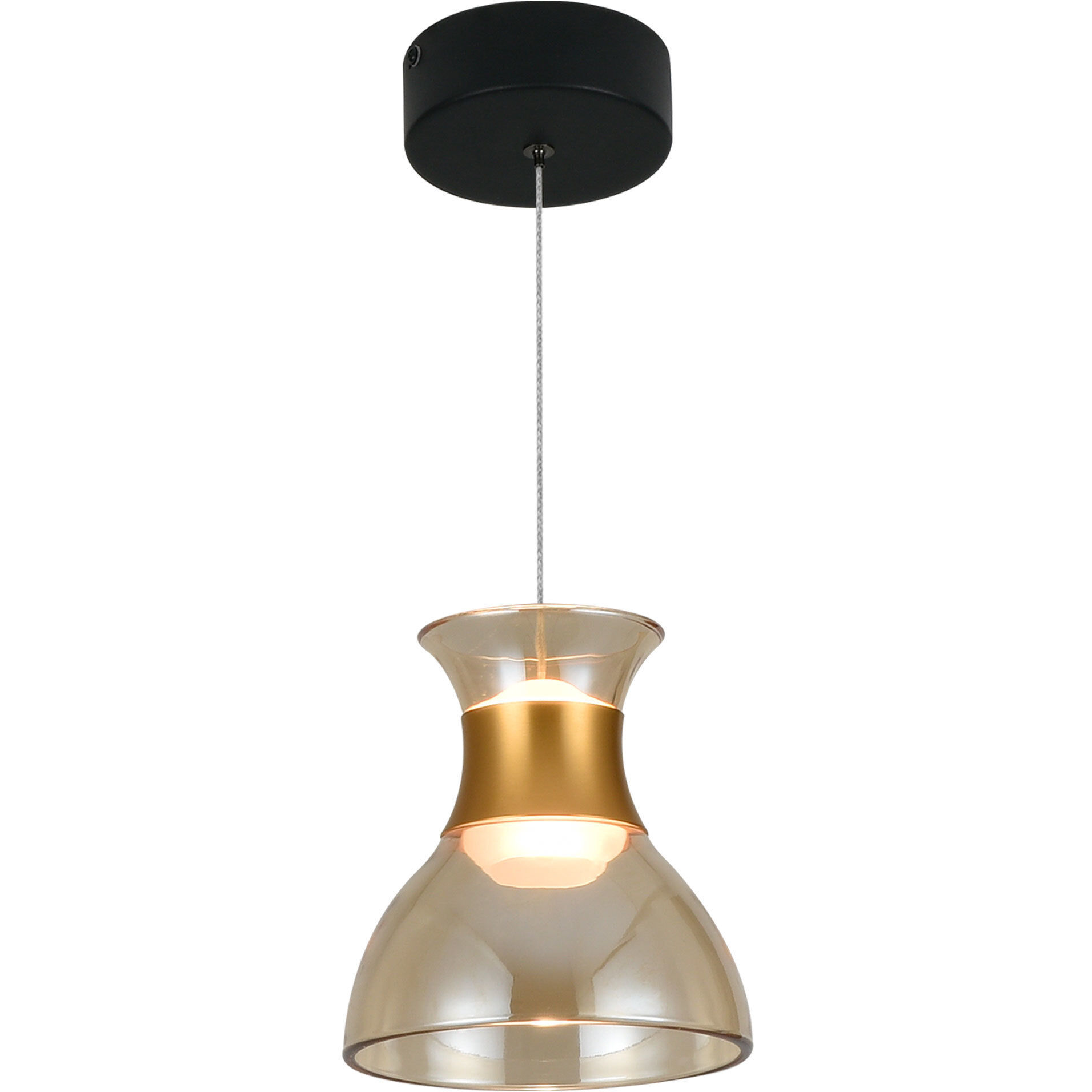 Palermo Series 6.75 inch Black/Gold Pendant Ceiling Light, Artisan Collection