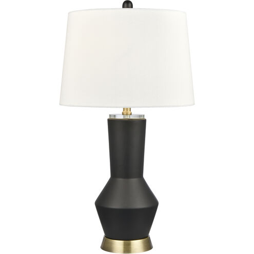 Stanwell 27 inch 150.00 watt Matte Black with Antique Brass and Clear Table Lamp Portable Light