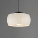 Glazed 1 Light 11 inch White and Black Single Pendant Ceiling Light