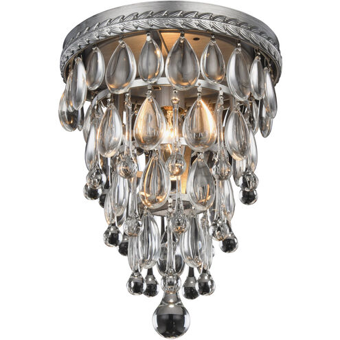 Nordic 1 Light 9 inch Antique Silver Flush Mount Ceiling Light, Urban Classic