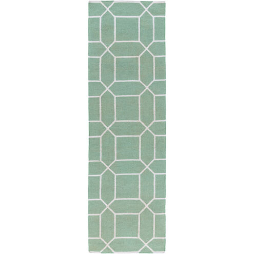 Lagoon 36 X 24 inch Seafoam, White Rug