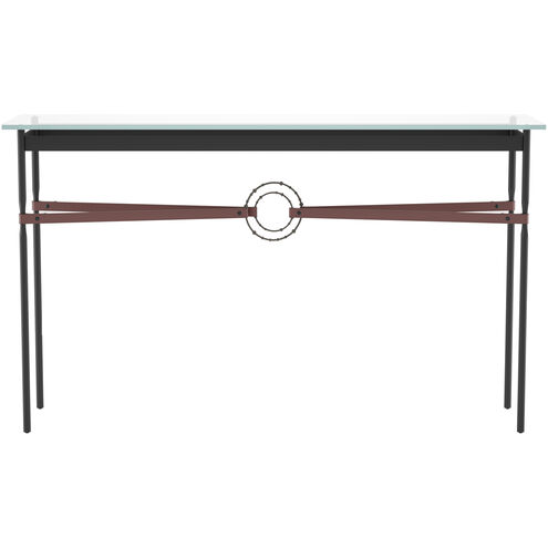 Equus 54 X 14 inch Black and Dark Smoke Console Table in Leather British Brown, Black/Dark Smoke