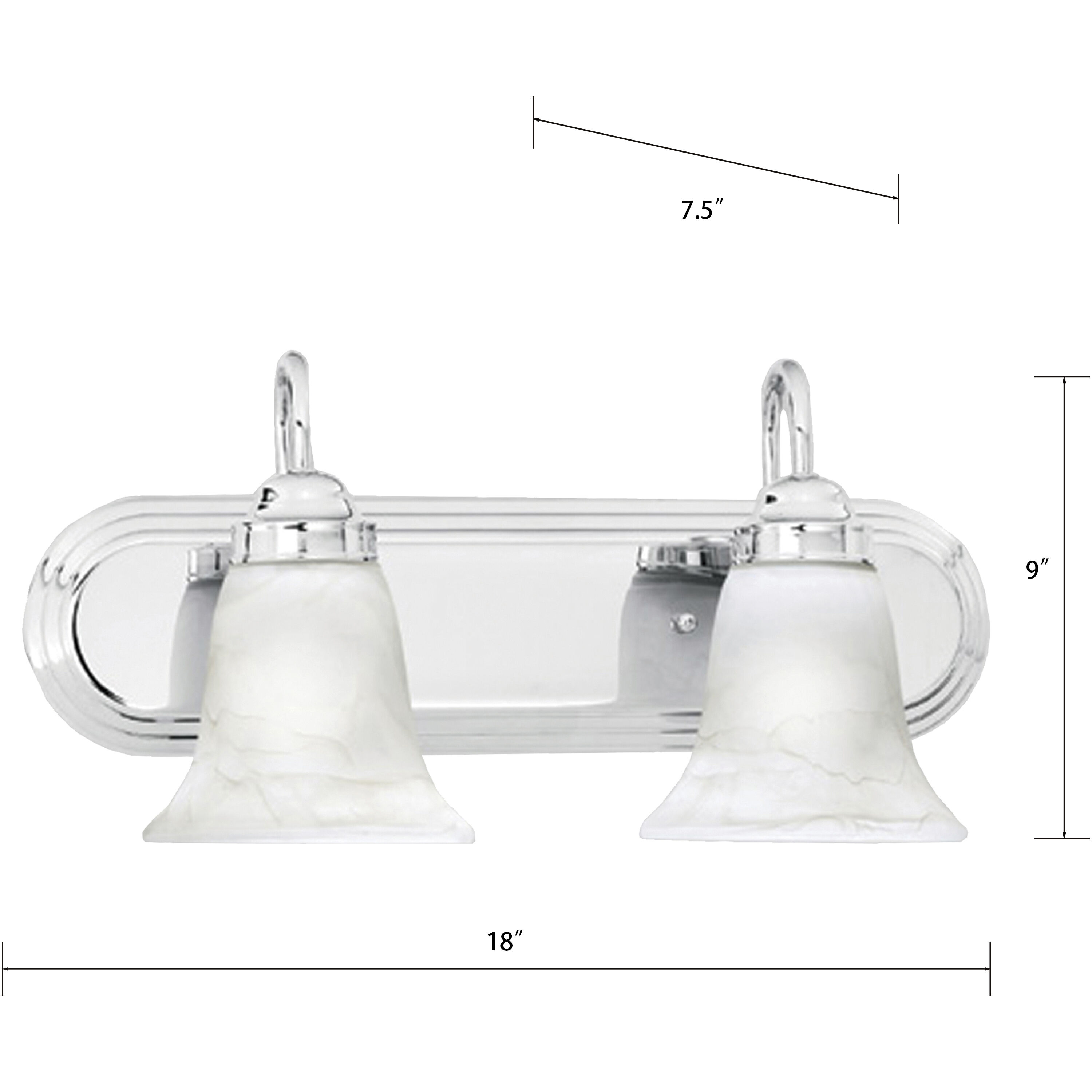 Homestead 2 Light 18 inch Chrome Vanity Light Wall Light