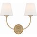 Sylvan 2 Light 17 inch Vibrant Gold Sconce Wall Light