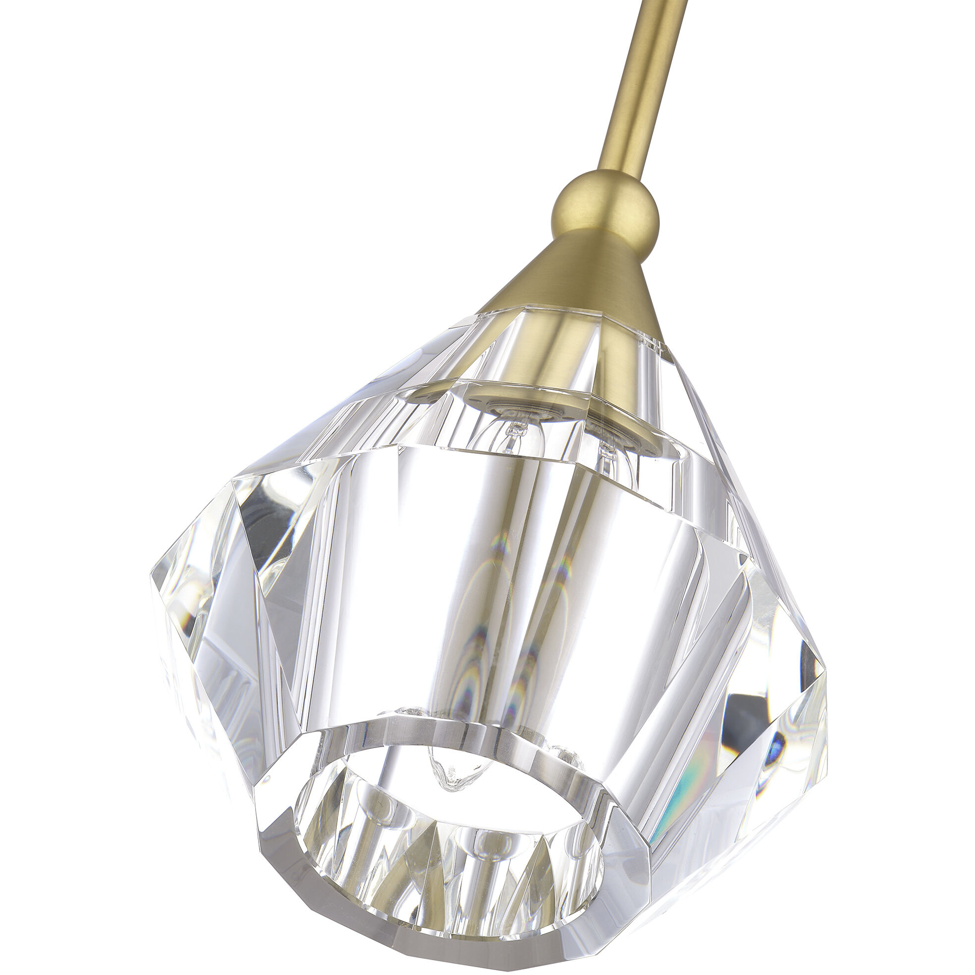 Brussels 1 Light 7 inch Natural Brass Pendant Ceiling Light, Crystal, Single