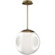 Honeymooner LED 13.75 inch Aged Brass Pendant Ceiling Light, dweLED
