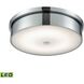 Towne LED 15 inch Chrome with White Flush Mount Ceiling Light