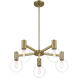 Wright 5 Light 28 inch Warm Brass Chandelier Ceiling Light