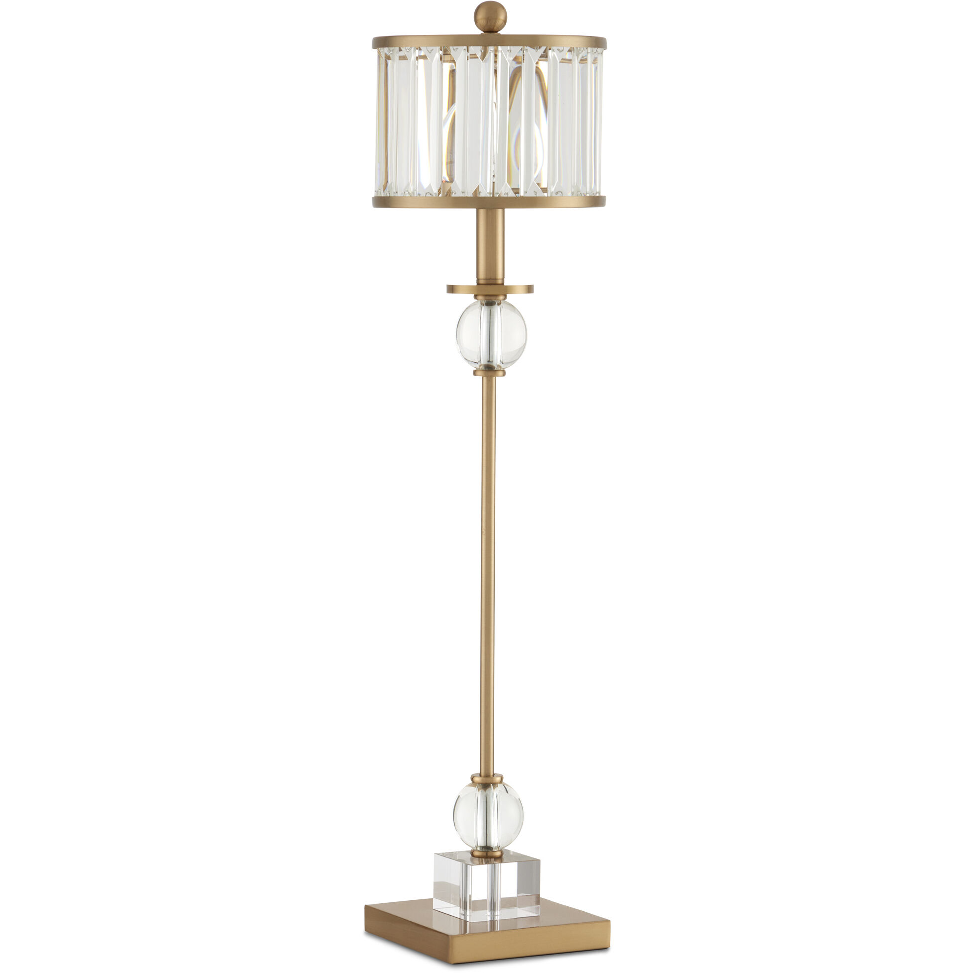 Parfait 33 inch 75 watt Clear/Antique Brass Table Lamp Portable Light