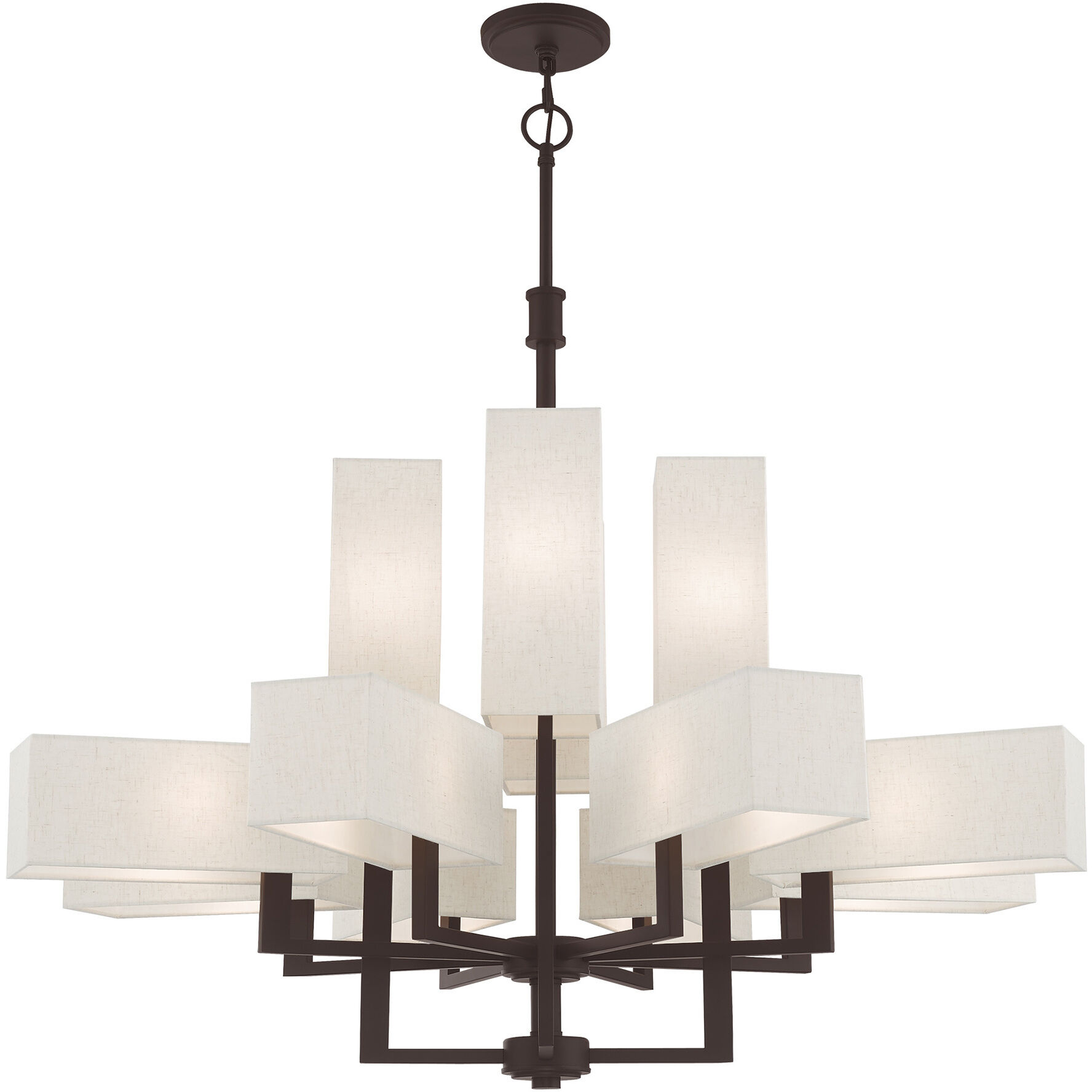 Rubix 12 Light 44 inch Bronze Foyer Chandelier Ceiling Light