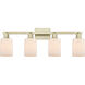Arcadia Hadley 4 Light 31.5 inch Antique Brass Bath Vanity Light Wall Light in Matte White