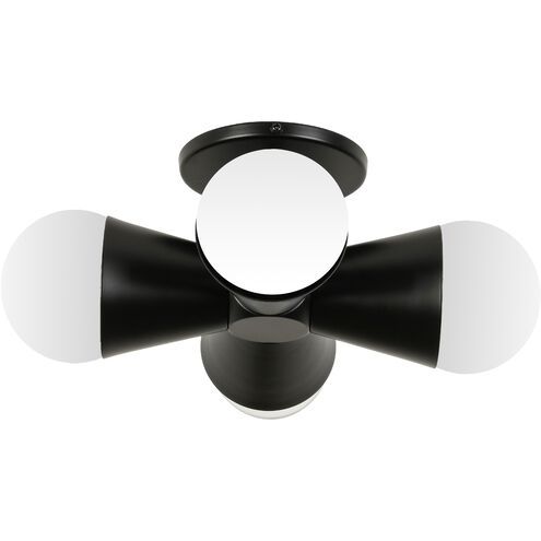 Fortuna 4 Light 8.25 inch Matte Black Flush Mount Ceiling Light