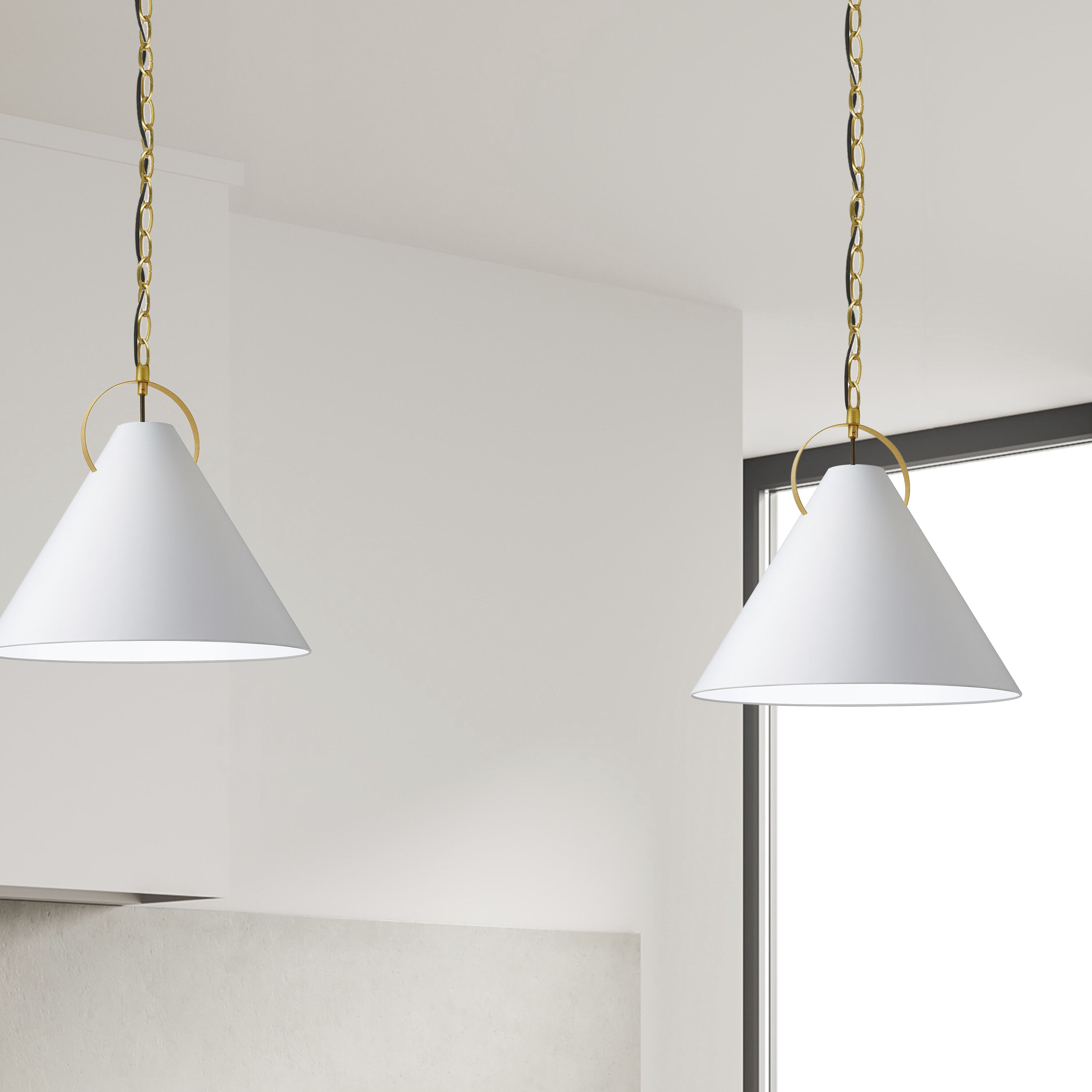 Princeton 1 Light 16 inch Aged Brass Pendant Ceiling Light in White