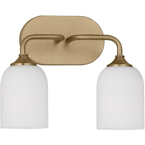 Emile 2 Light 13.25 inch Satin Brass Wall Bath Fixture Wall Light