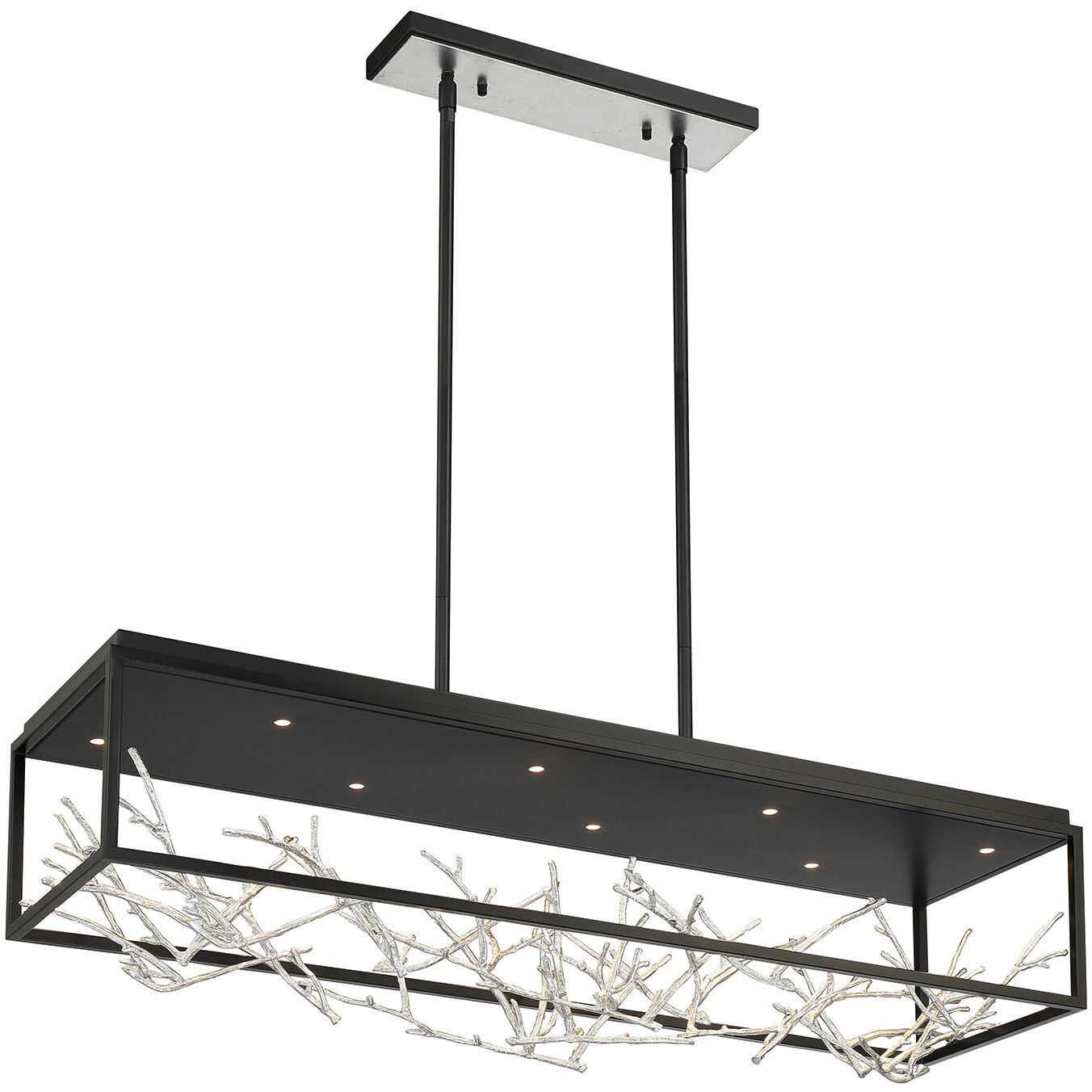 Aerie Linear Chandelier Ceiling Light in Silver and Black