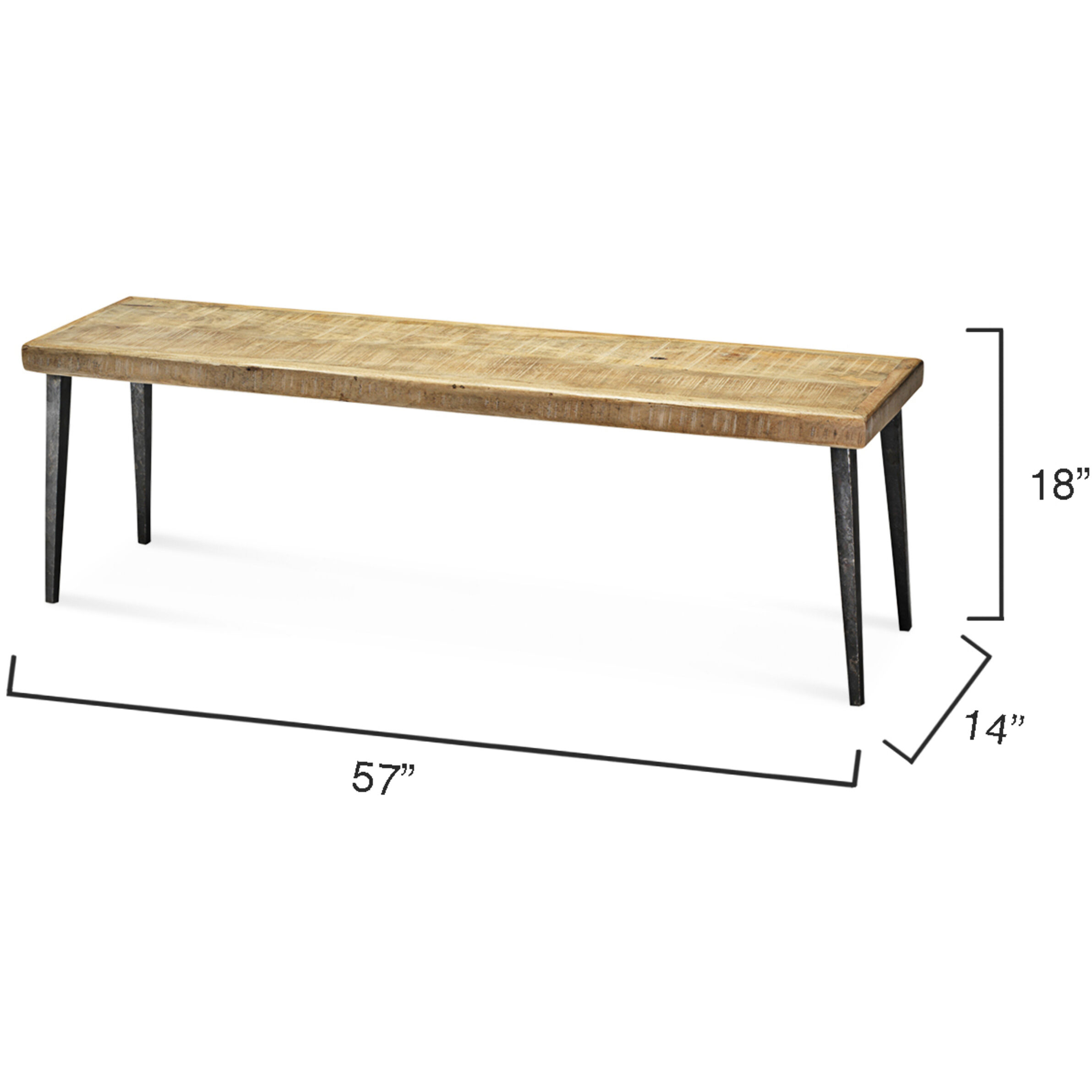 Farmhouse Natural Wood Bench