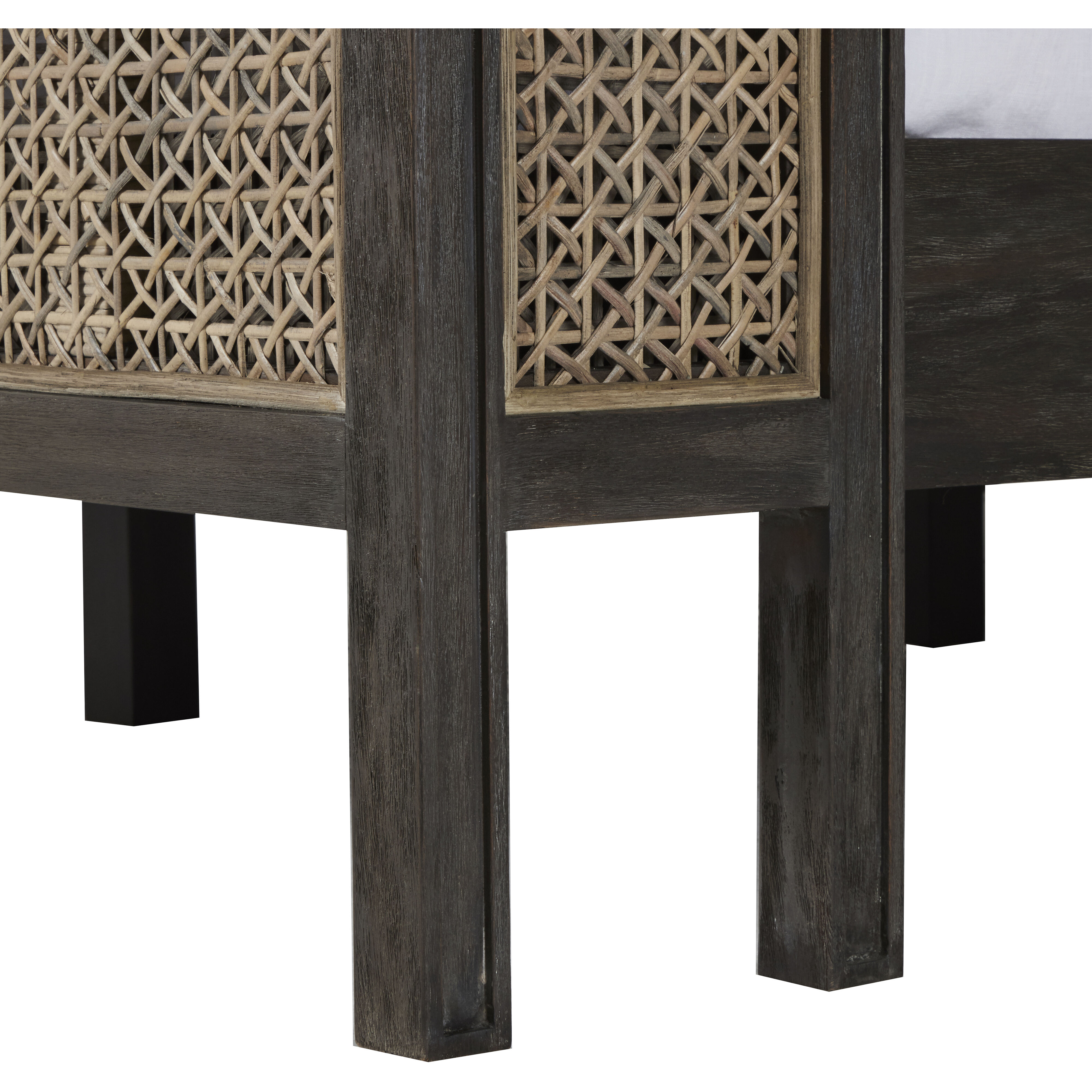 Camille Natural Gray Rattan and Cerused Ash Bed