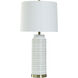 Cameron 32 inch 60.00 watt White and Celtic Gold Table Lamp Portable Light