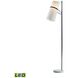 Banded Shade 70 inch 9.5 watt Matte Black with White Floor Lamp Portable Light in LED, 3-Way