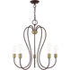 Lucerne 5 Light 24 inch Bronze with Antique Brass Accents Chandelier Ceiling Light