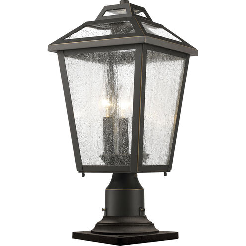 Bayland 3 Light 19.5 inch Oil Rubbed Bronze Outdoor Pier Mounted Fixture in 6.37