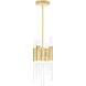 Orgue LED 8 inch Satin Gold Down Mini Pendant Ceiling Light