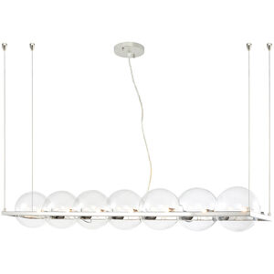 Ensemble 7 Light 8.25 inch Polished Nickel Linear Dining Chandelier Ceiling Light