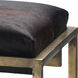 Shelby Espresso Hide and Antique Brass Bench