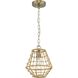 Laila 1 Light 10 inch Vintage Brass Mini-pendant Ceiling Light, Design Series