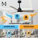 Atlas Alessandra-LK 42 inch Matte Black with Gray Ash Blades Indoor/Outdoor Ceiling Fan