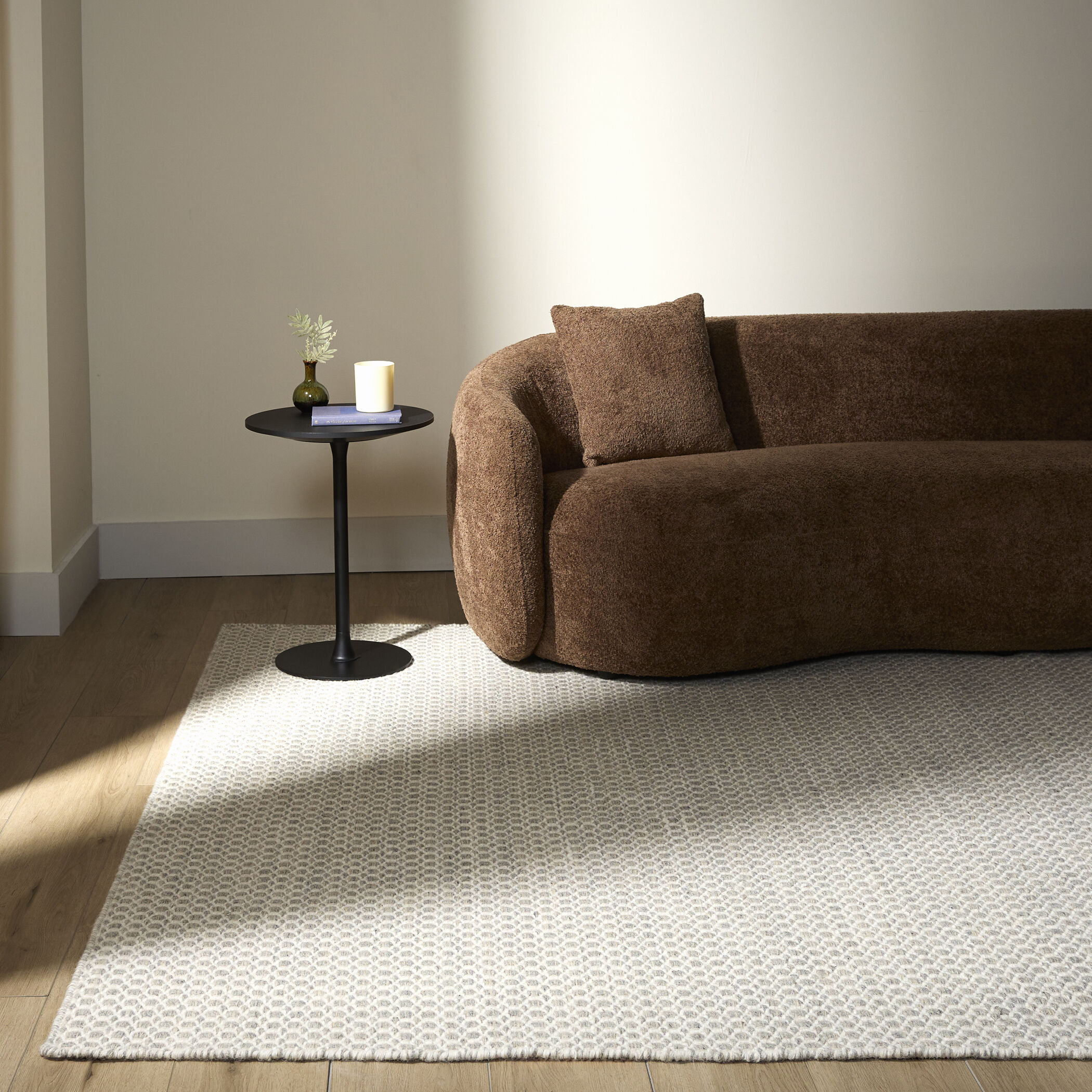 Deya Dark Gray and Ivory Indoor Rug